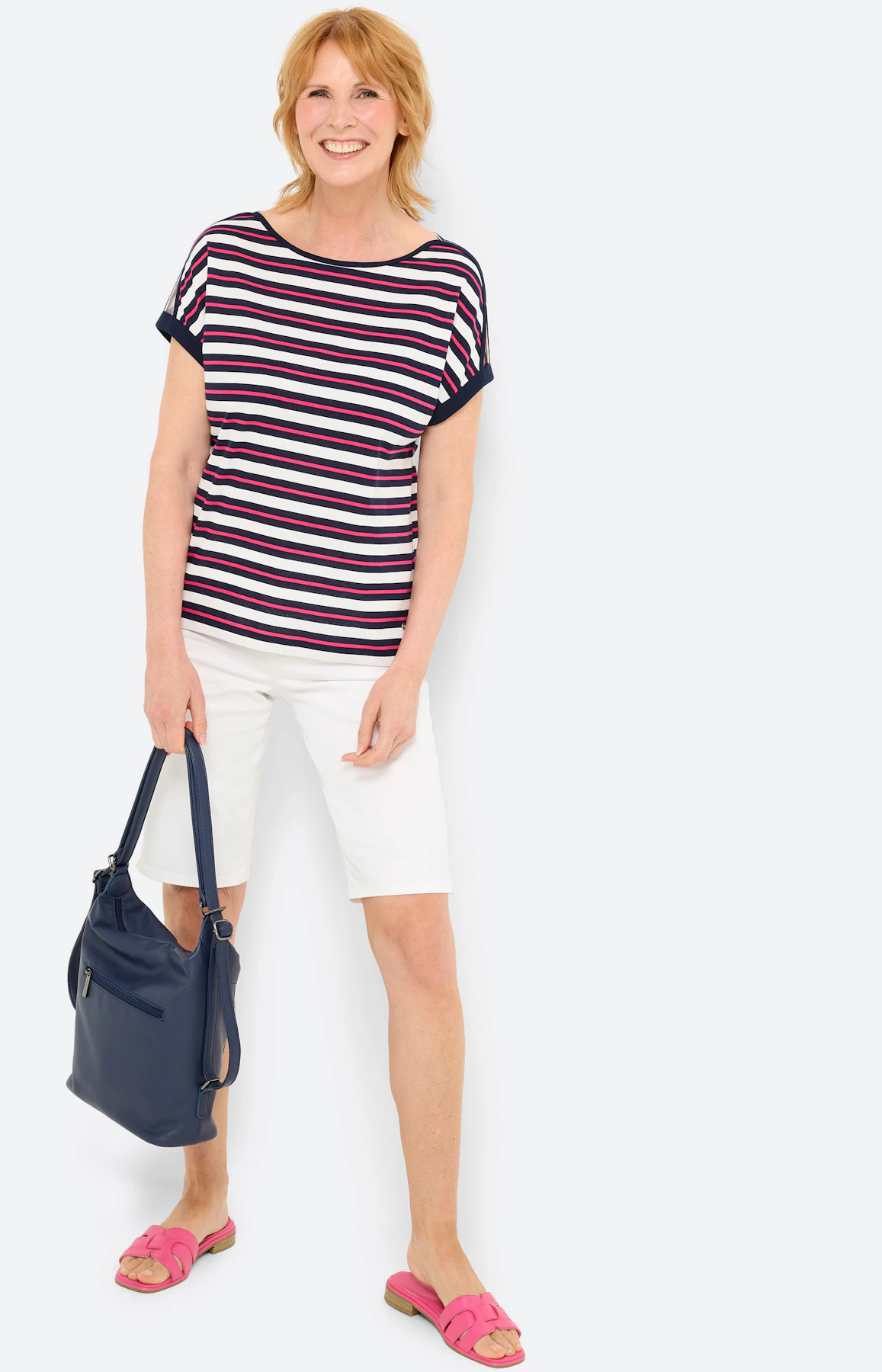 T-shirt met split in de mouwen, wit