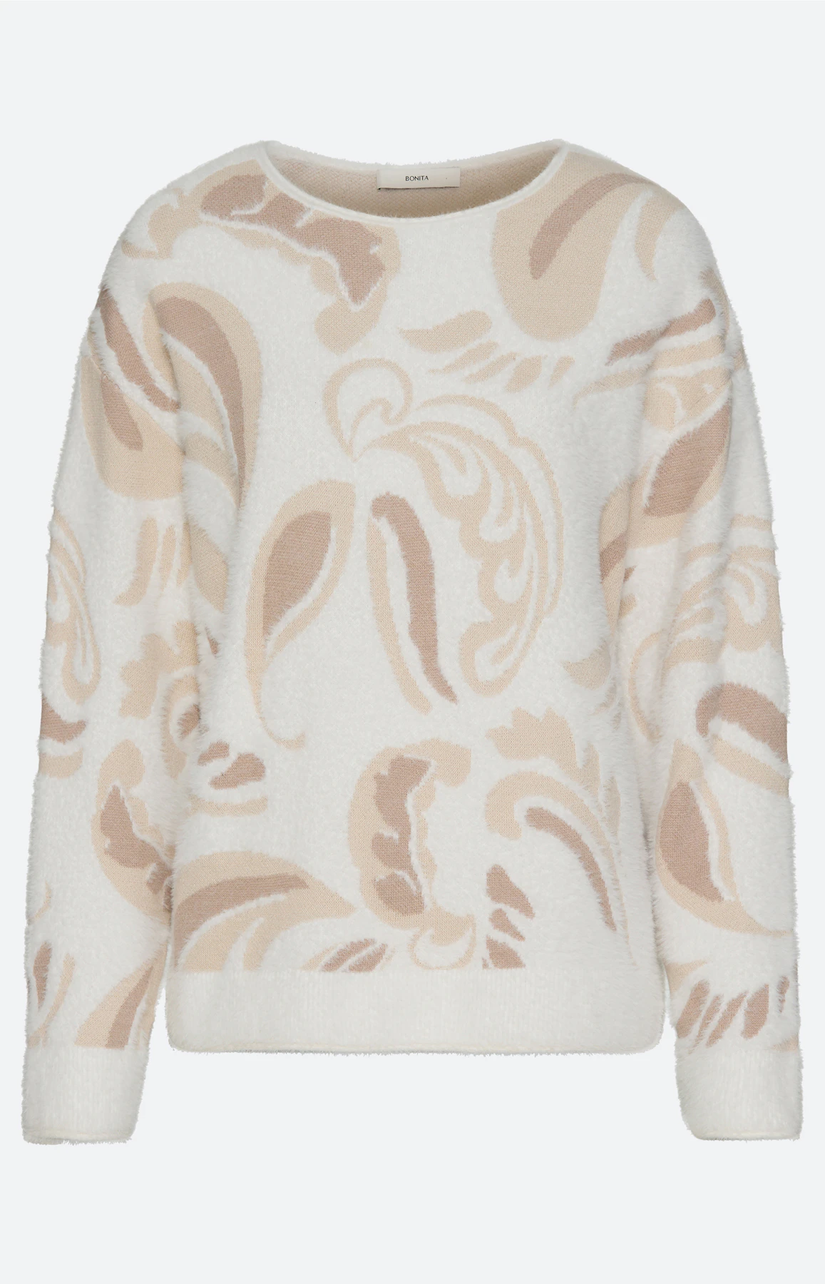Pullover mit haariger Struktur, weiß