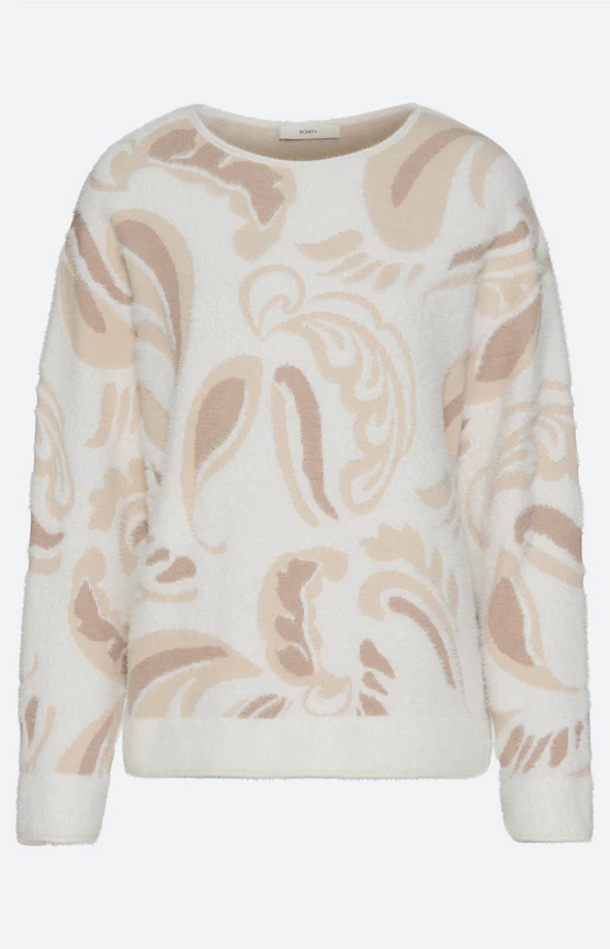 Pullover mit haariger Struktur, weiß