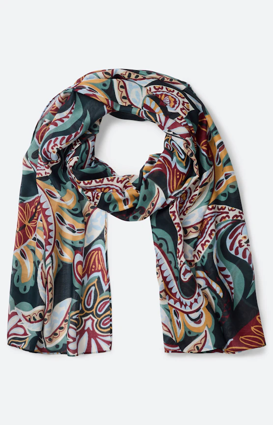 Sjaal met paisleymotief, groen
