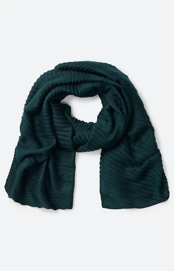 Sjaal met plisséplooien, groen