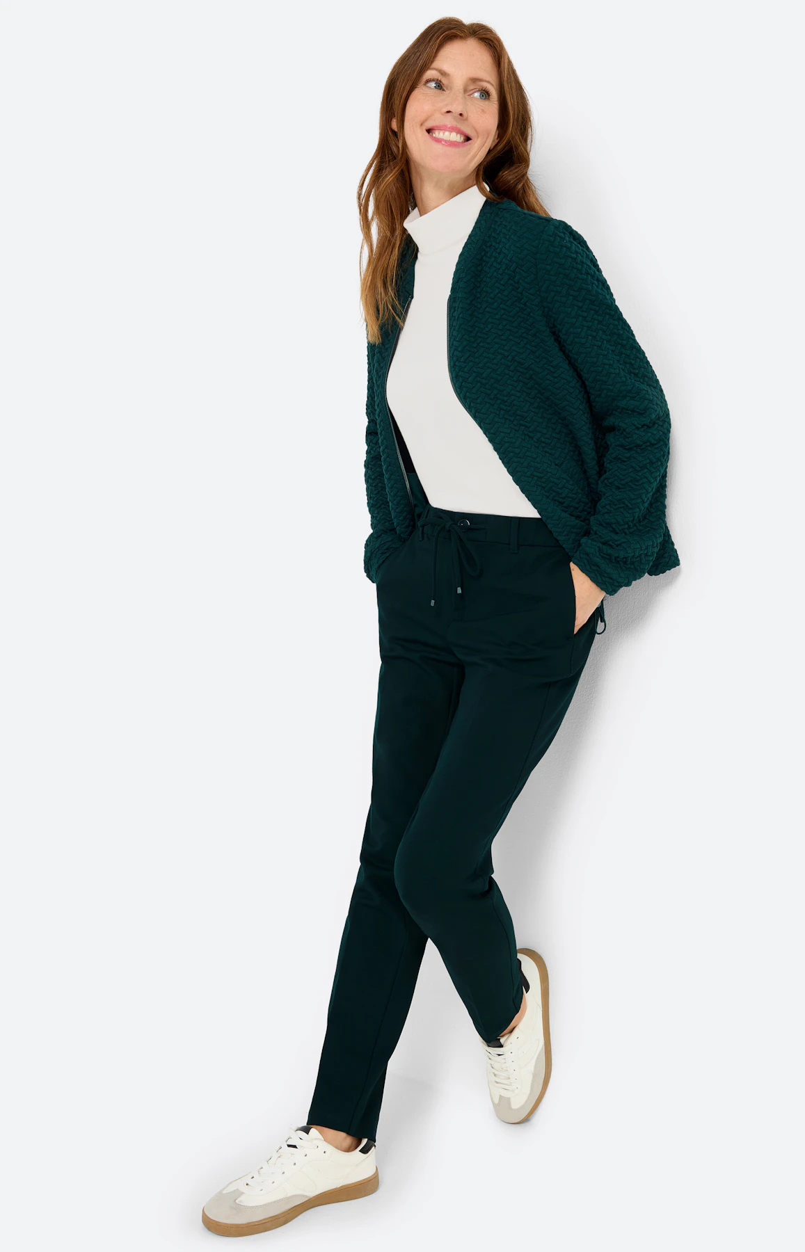 Sweatvest in blousonstijl, groen