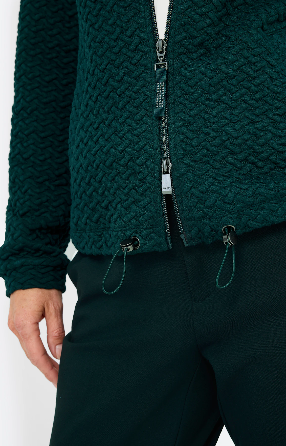 Sweatvest in blousonstijl, groen