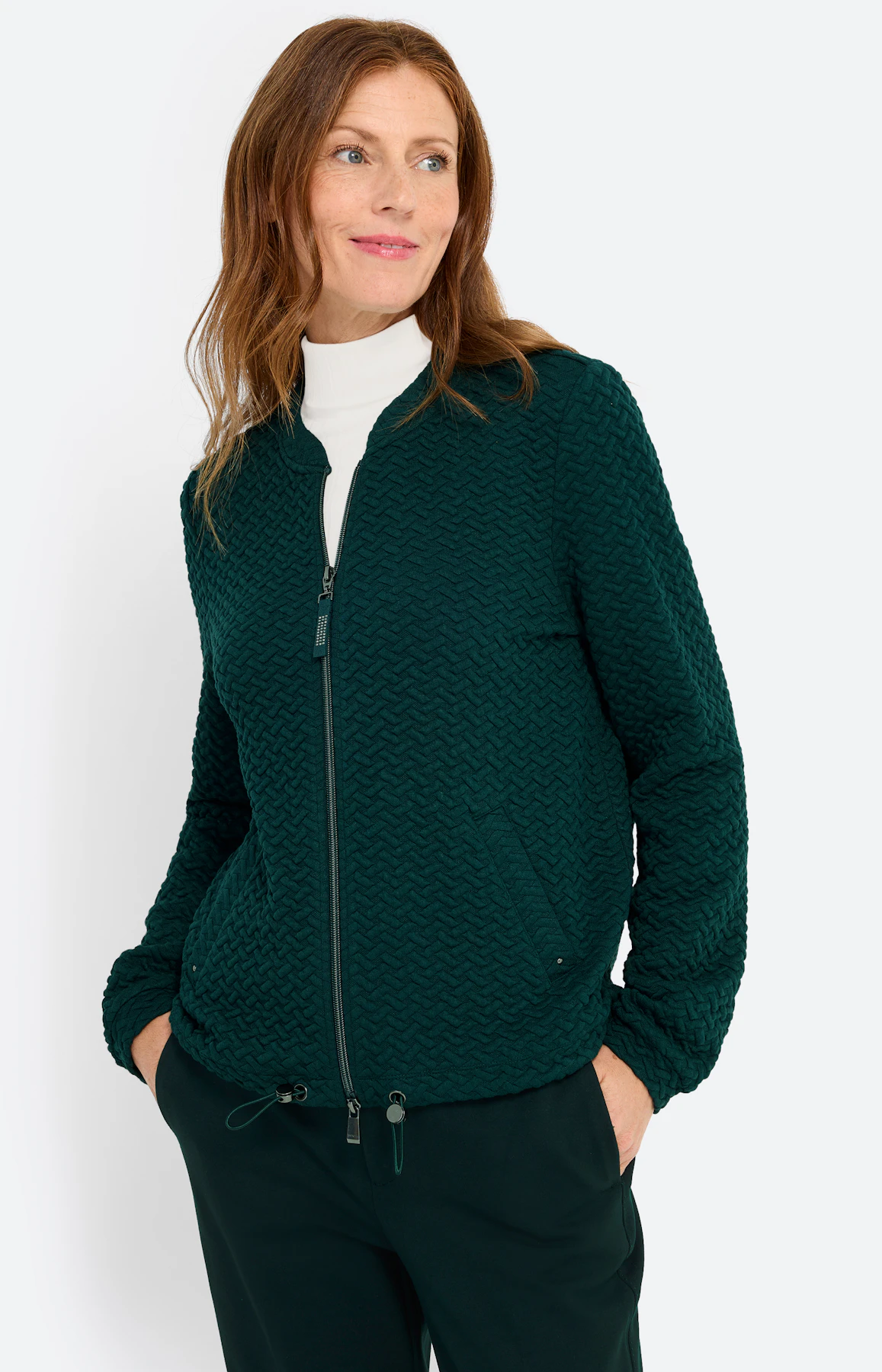 Sweatvest in blousonstijl, groen
