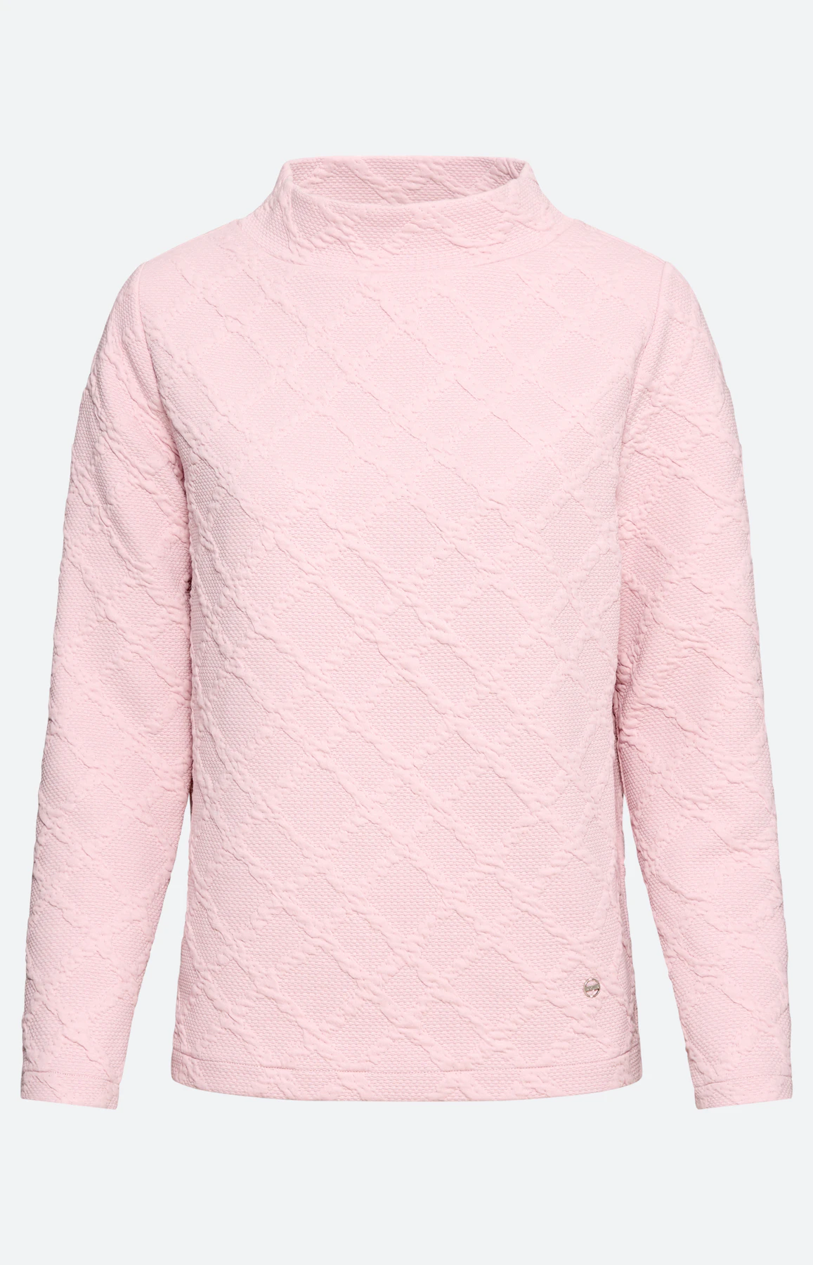 Sweatshirt mit Karo-Struktur, rosé