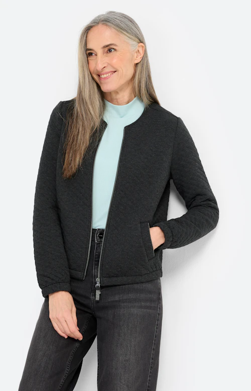 Sweatvest, elastische zomen, donkergrijs