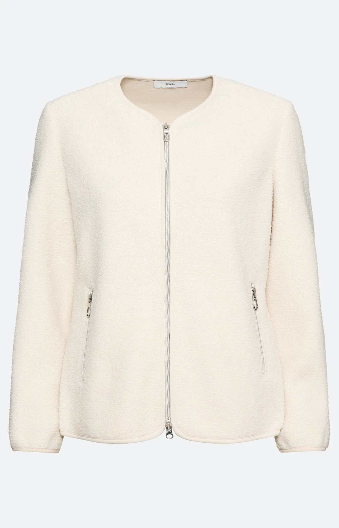 Sweatjacke aus Teddyfell, creme