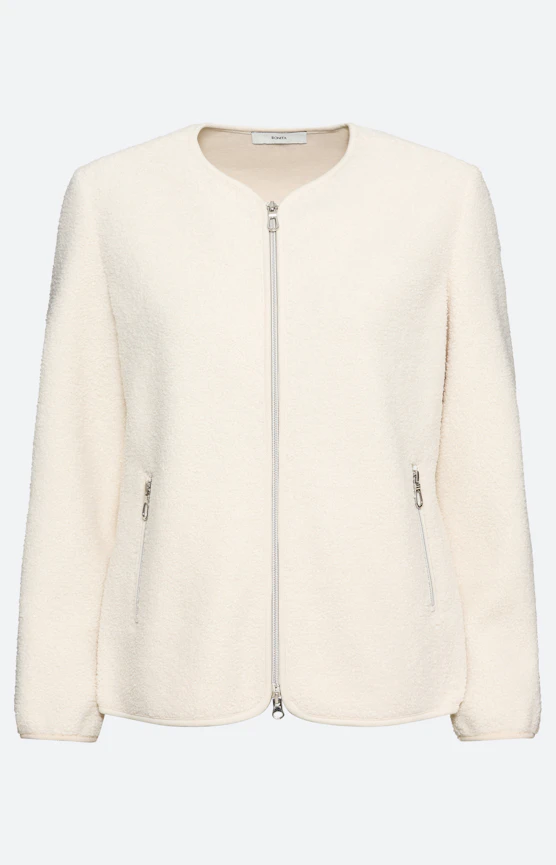 Sweatjacke aus Teddyfell, creme