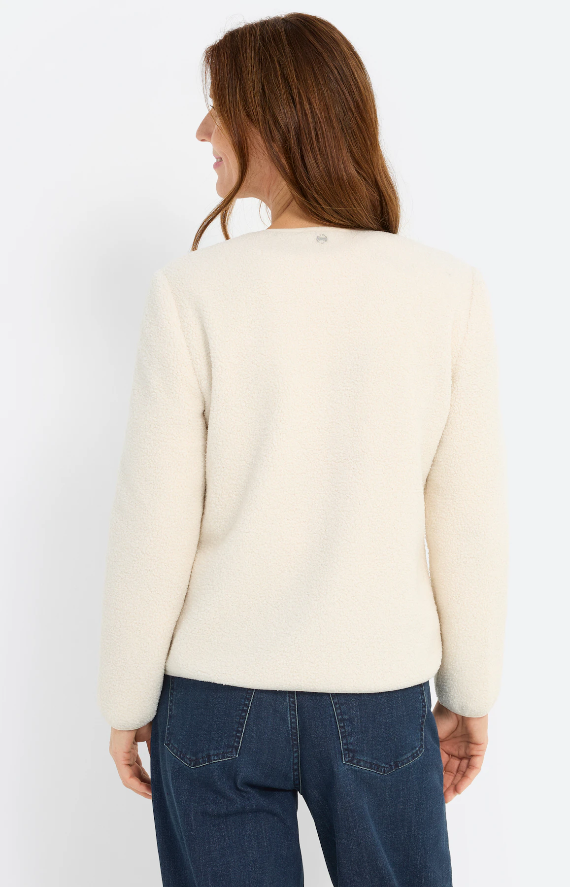 Sweatjacke aus Teddyfell, creme