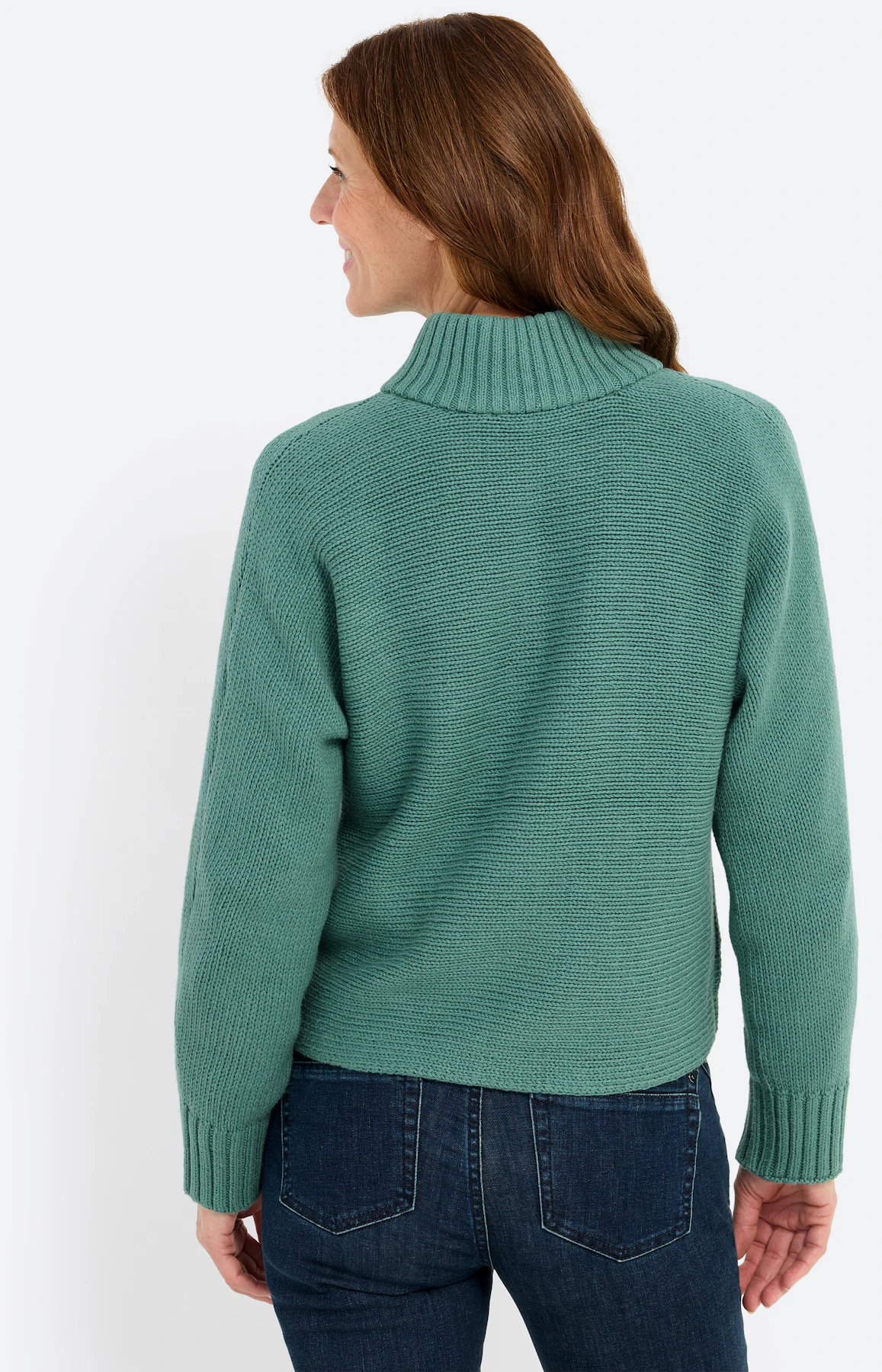 Cardigan met een opstaande kraag, salie
