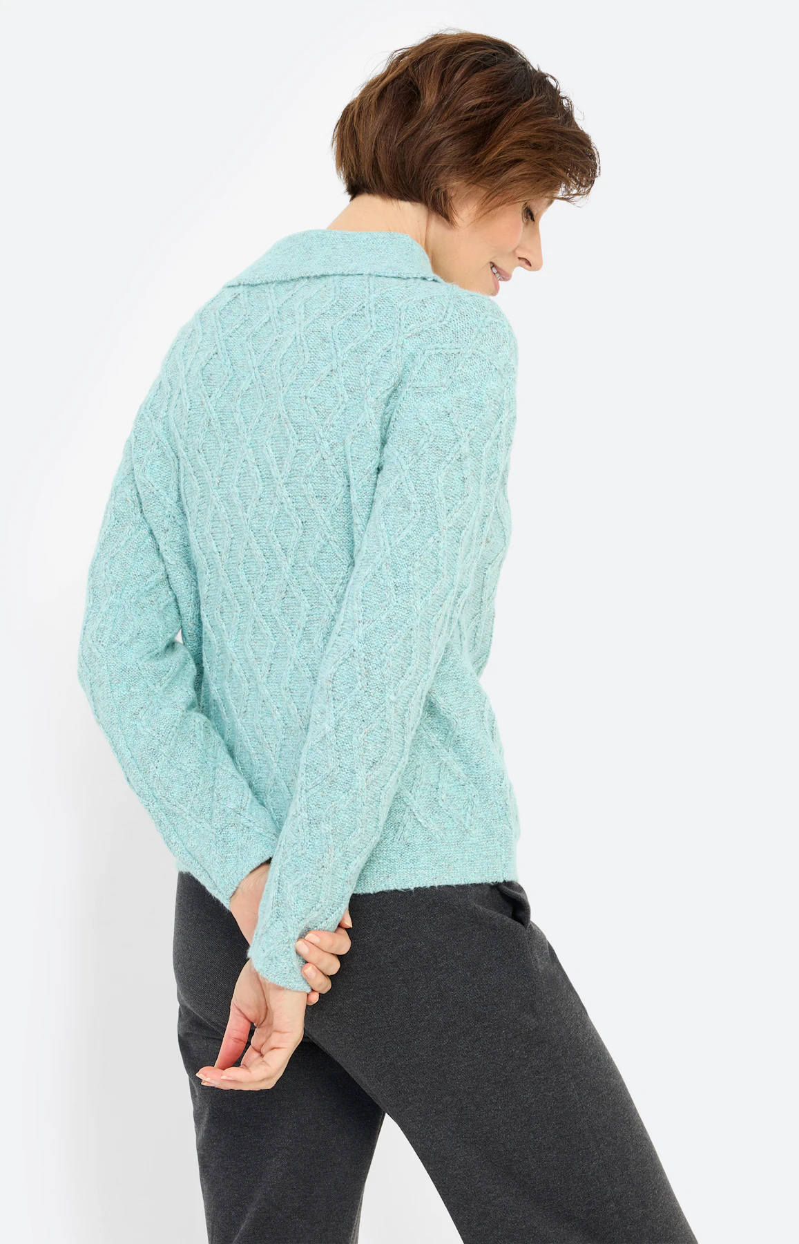 Trui met kabelmotief, mint