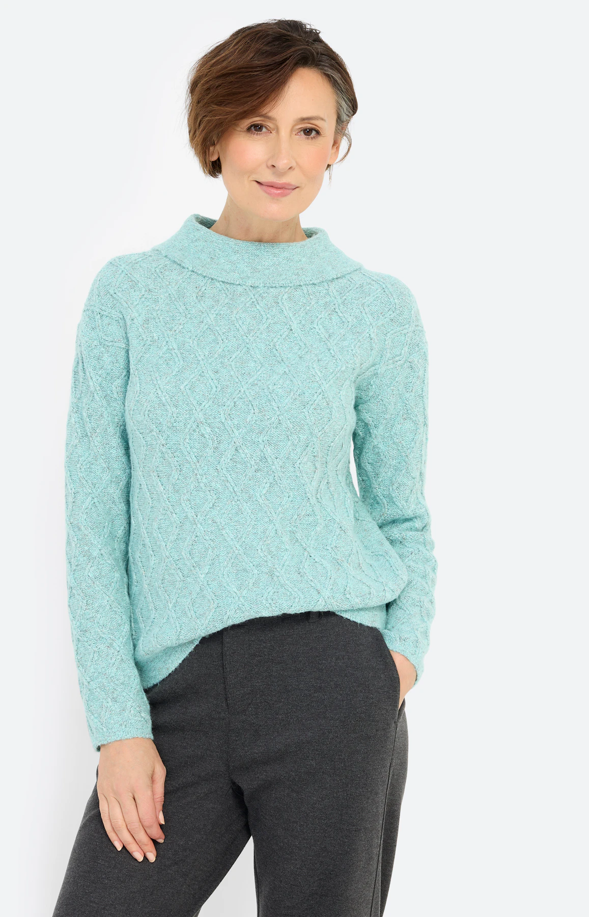 Trui met kabelmotief, mint