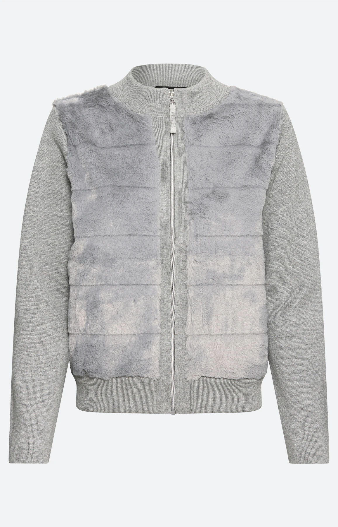 Cardigan in vacht-look, grijs