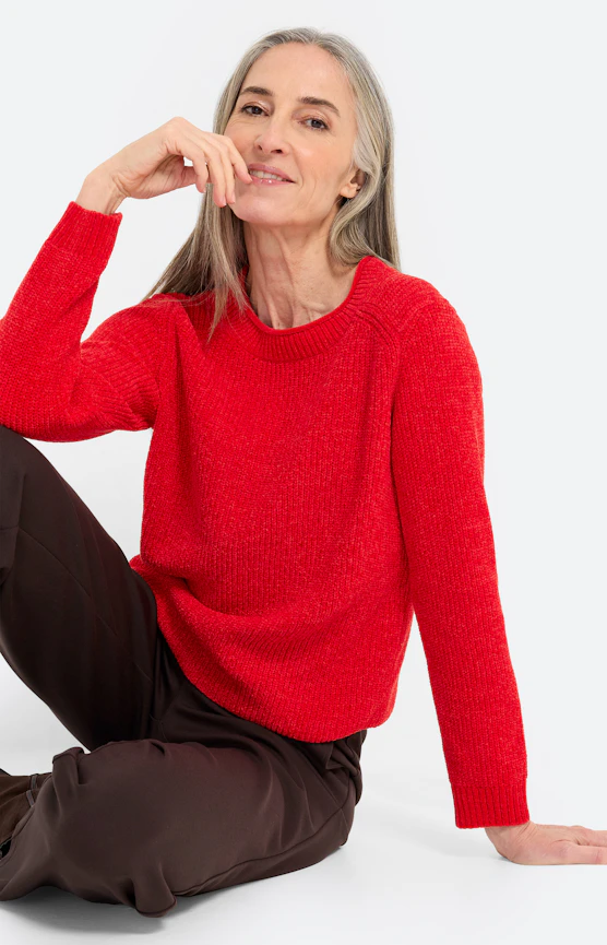 Trui van zacht garen, rood