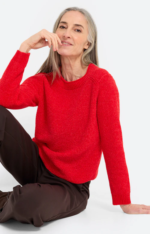 Trui van zacht garen, rood