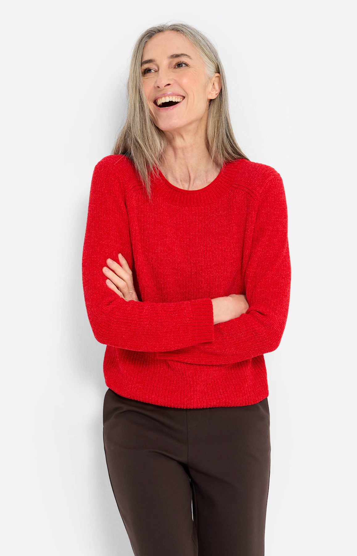 Trui van zacht garen, rood