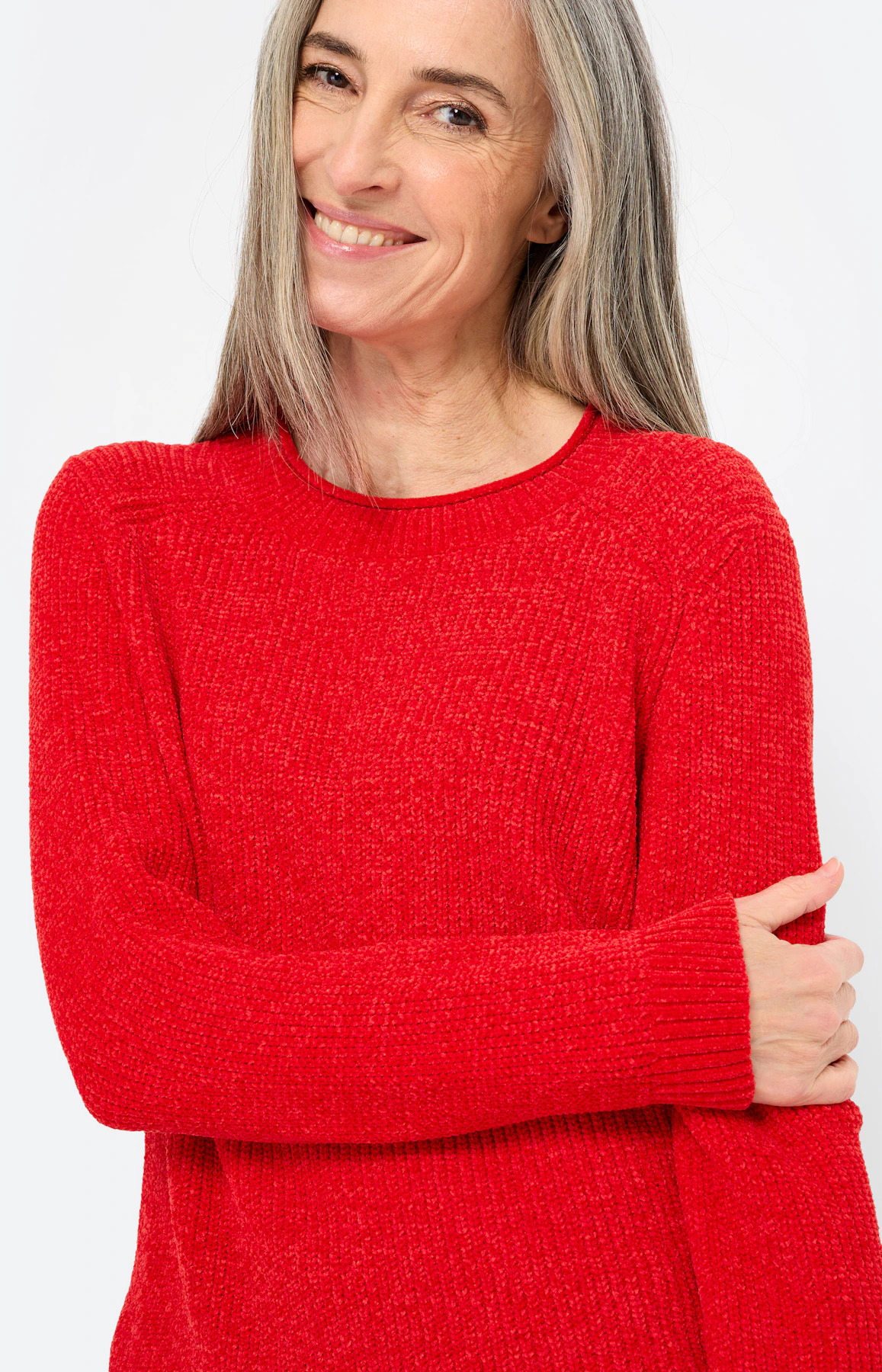 Trui van zacht garen, rood