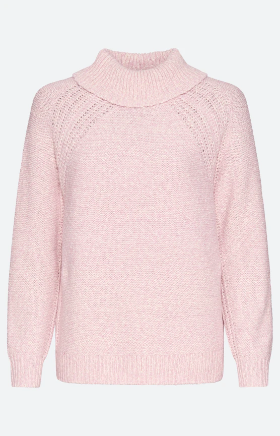 Pullover mit Rippdetails, rosé