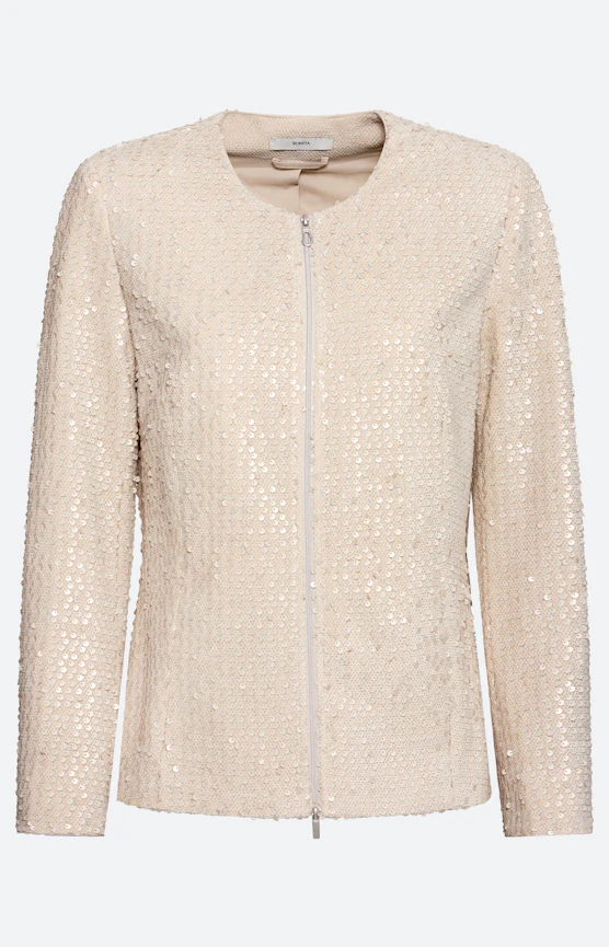 Blazer met pailletten, beige