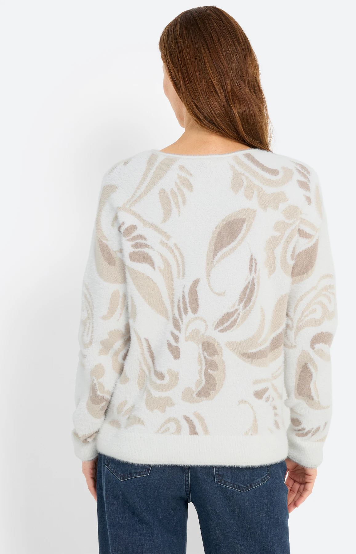 Pullover mit haariger Struktur, weiß