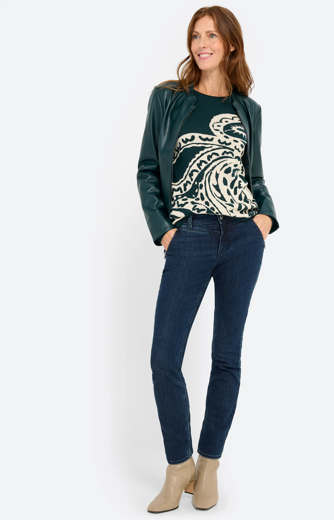 Trui met jacquardmotief, groen