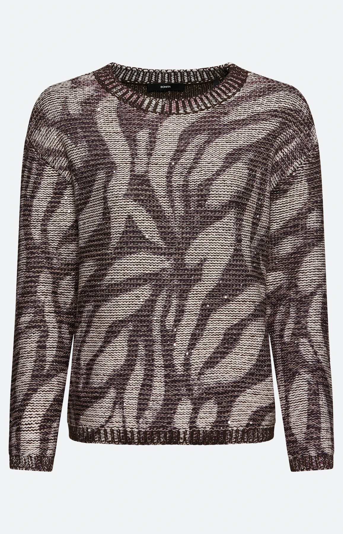 Trui met zebraprint, bruin