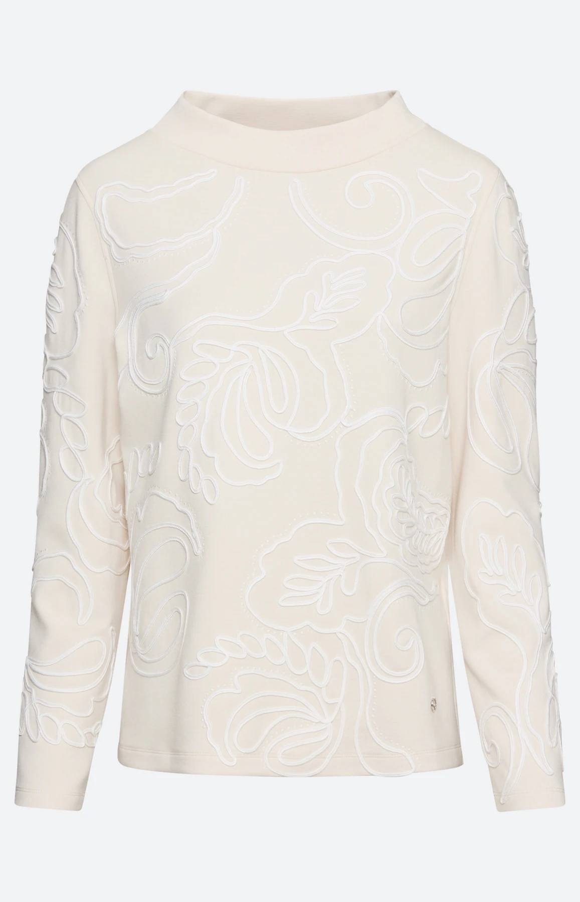 Sweatshirt met bloemborduursel, beige