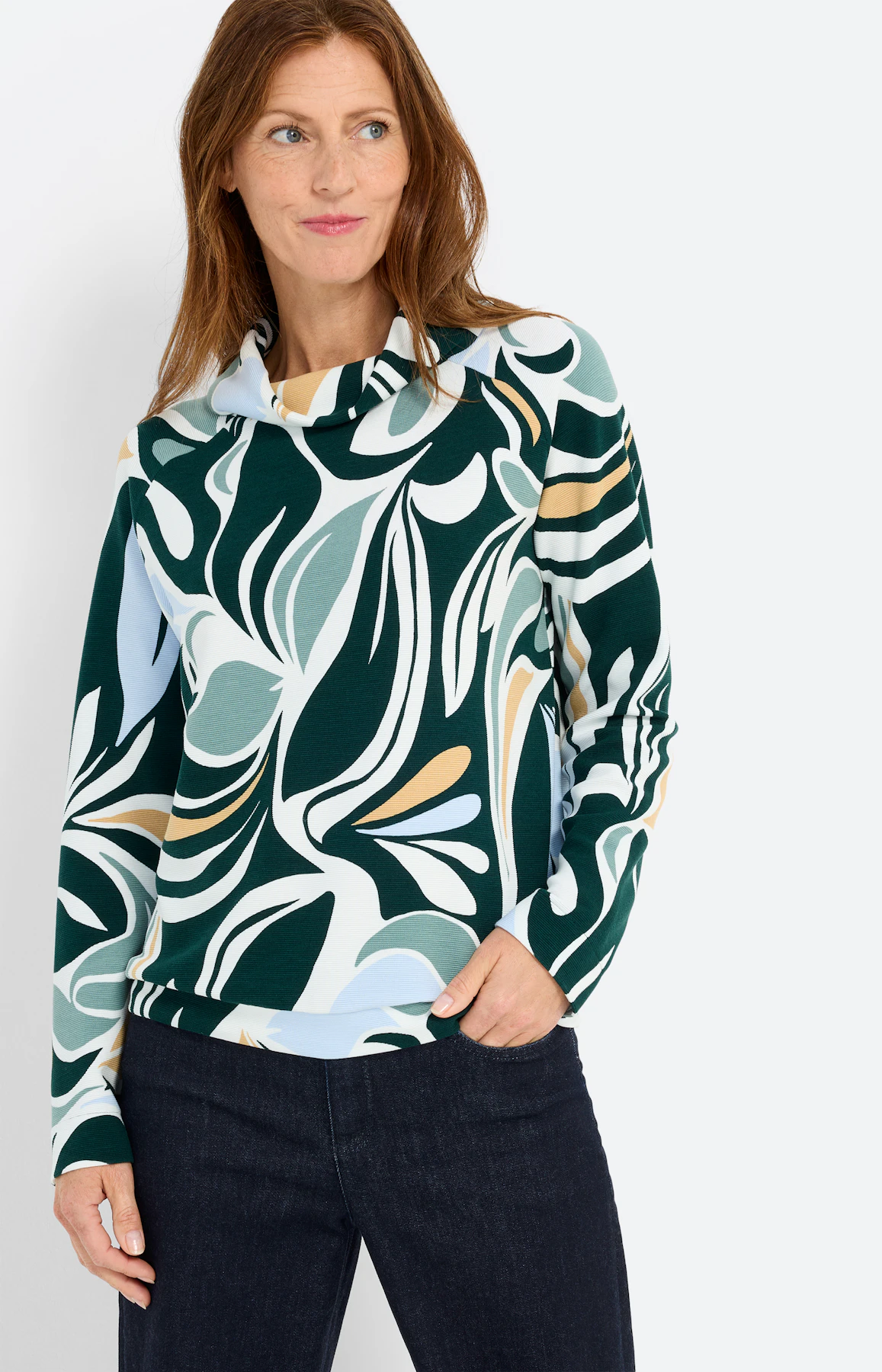 Sweatshirt met print all-over, groen