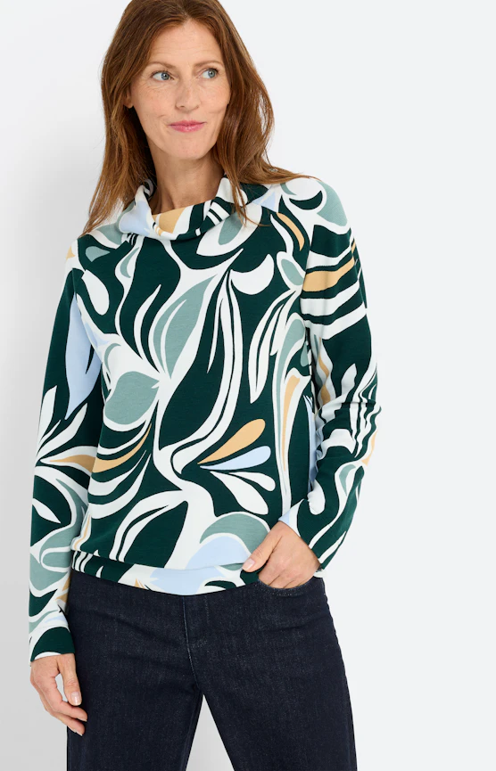 Sweatshirt mit All Over-Print, grün