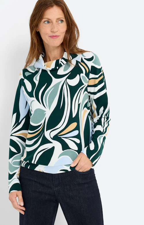 Sweatshirt met print all-over, groen