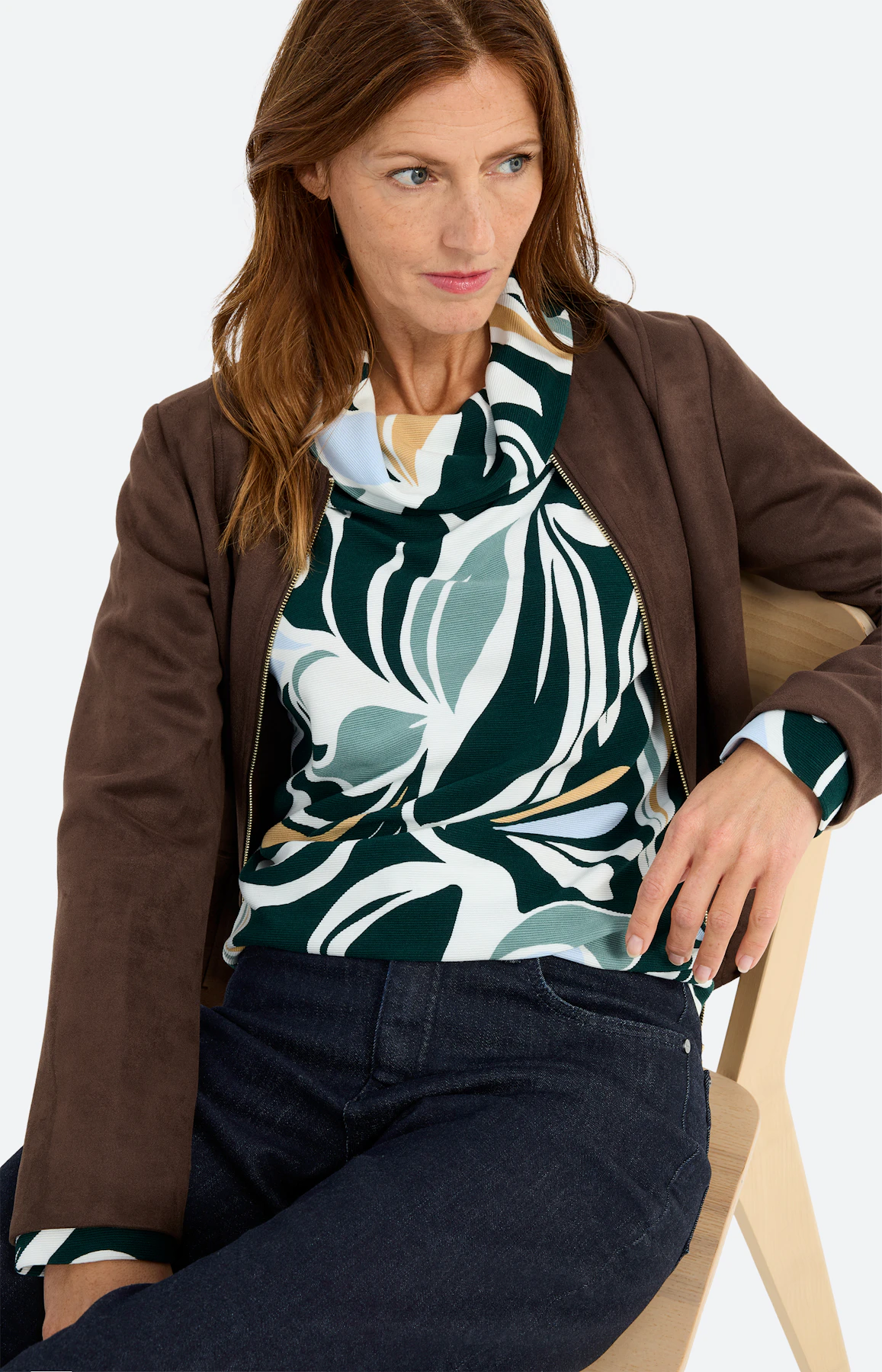 Sweatshirt met print all-over, groen