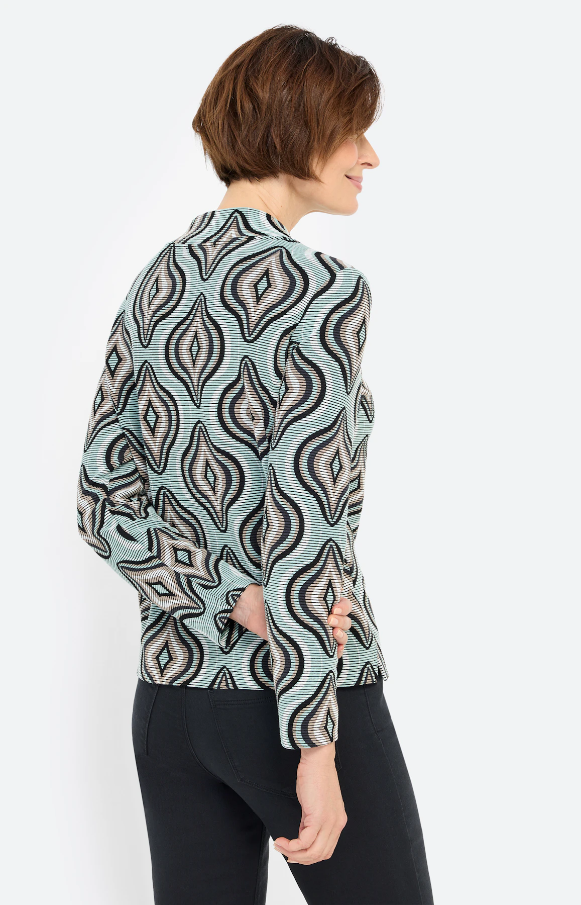 Sweatshirt met ribbelstructuur, mint