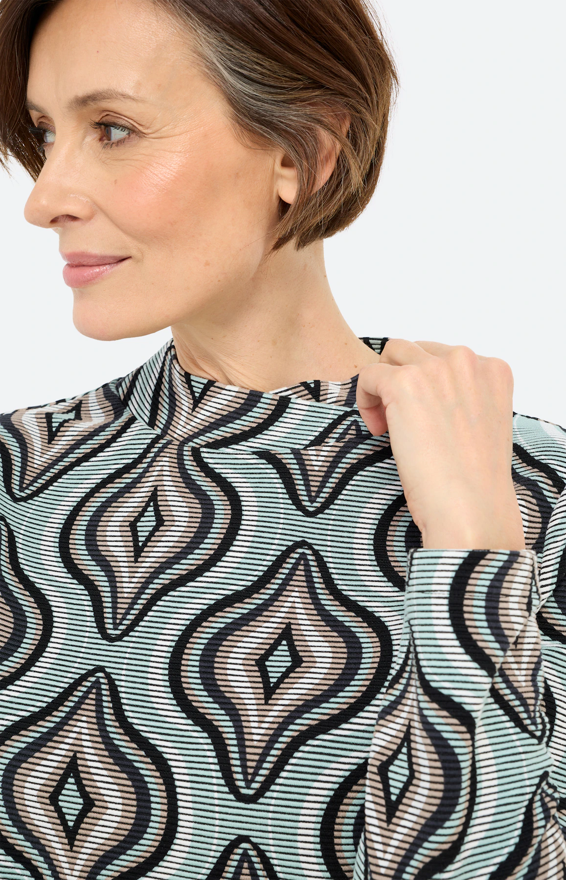 Sweatshirt met ribbelstructuur, mint