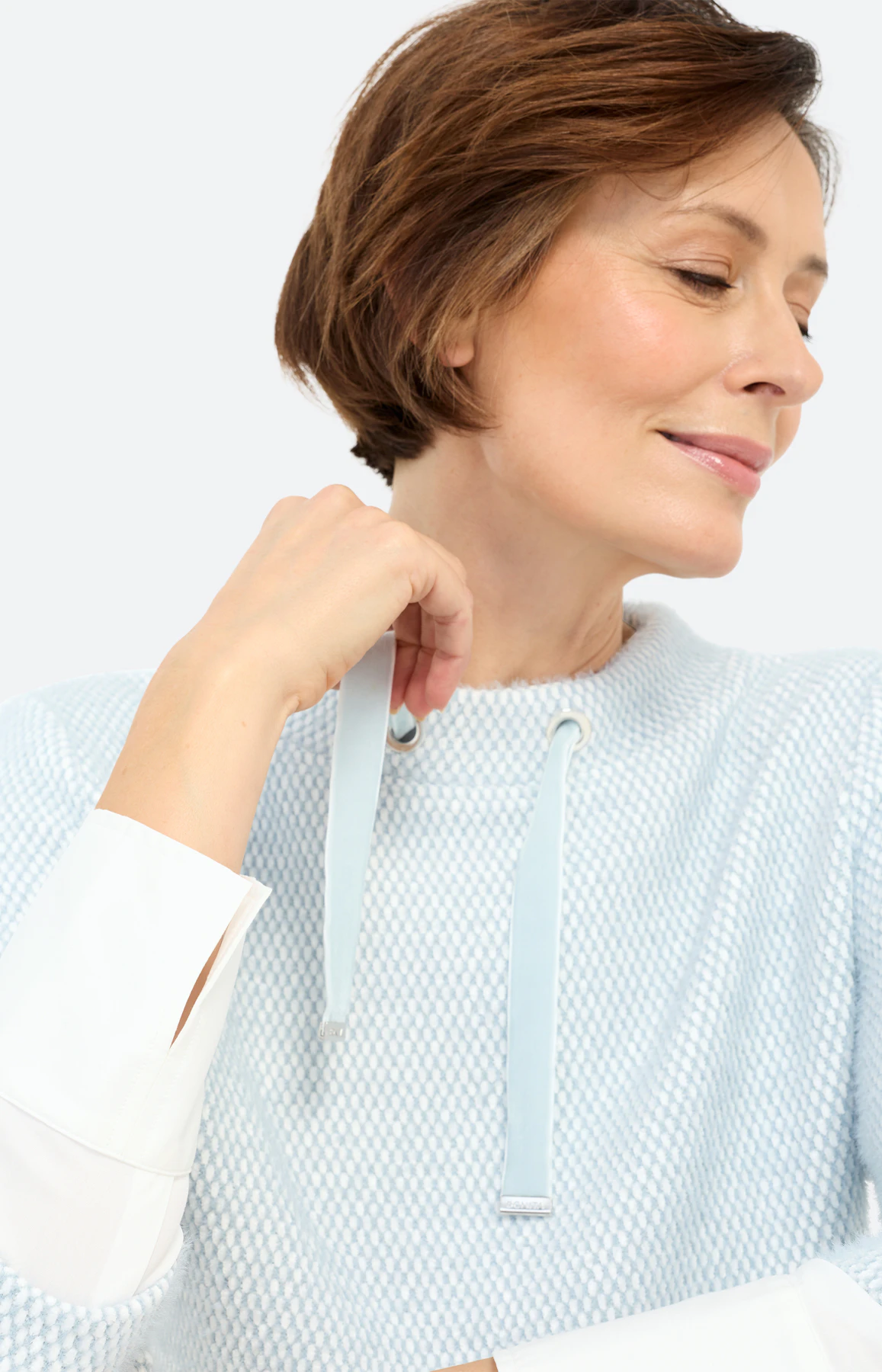 Sweatshirt met blouse-inzet, mint
