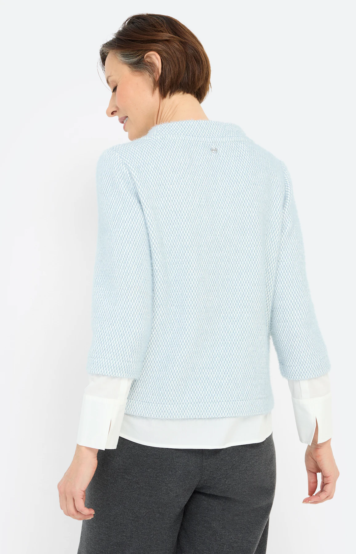 Sweatshirt met blouse-inzet, mint