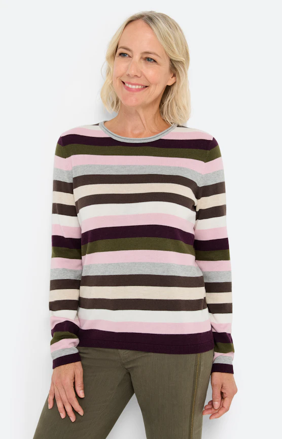 Pullover mit Streifenmuster, bunt