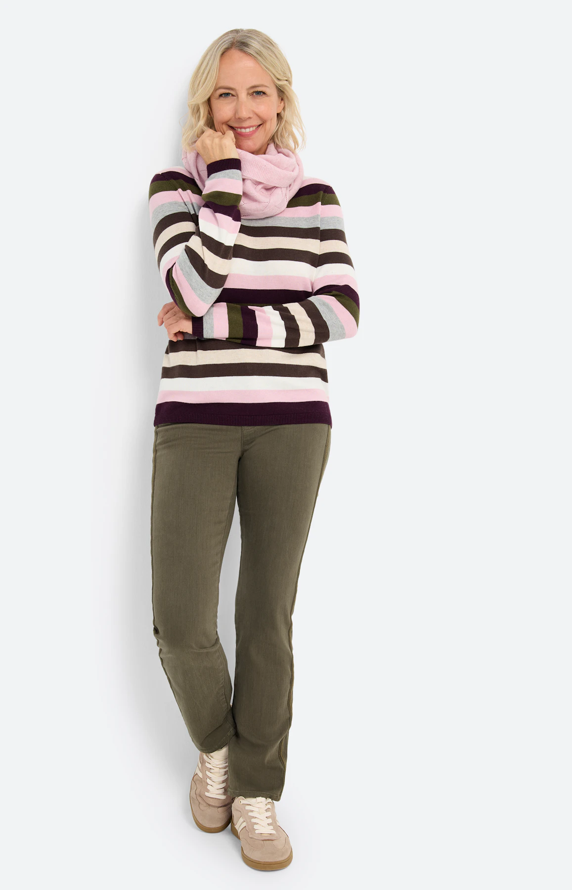 Trui met streepdessin, multicolour
