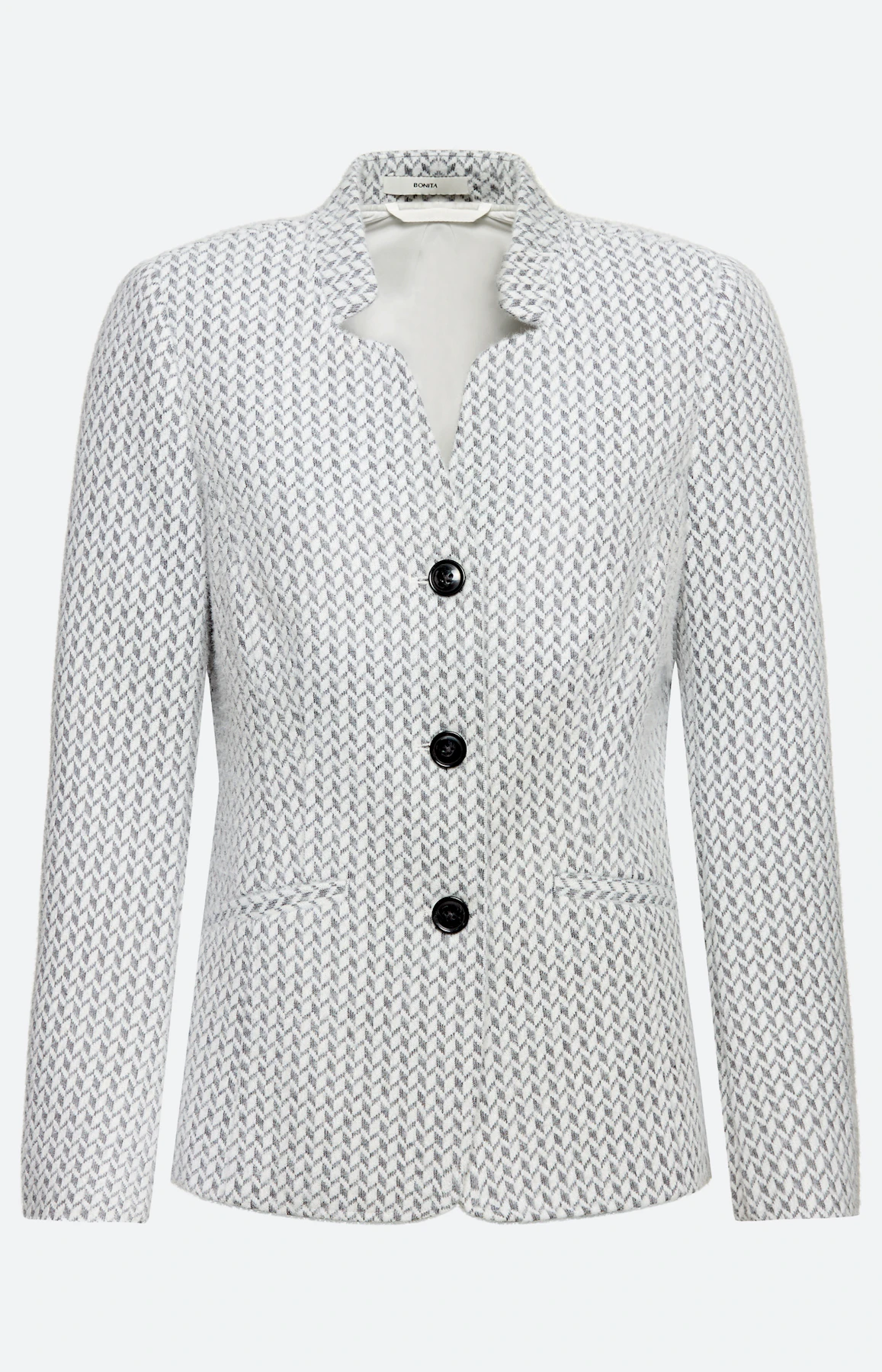 Blazer met harige structuur, donkergrijs