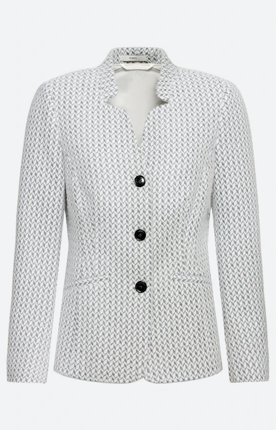 Blazer met harige structuur, donkergrijs