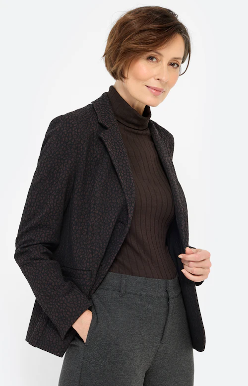 Blazer met jacquardmotief, bruin