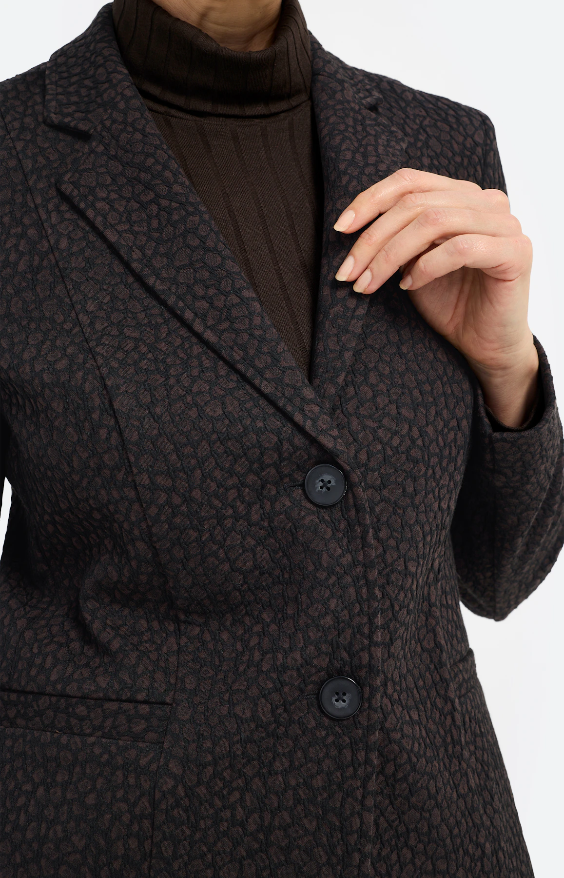 Blazer met jacquardmotief, bruin