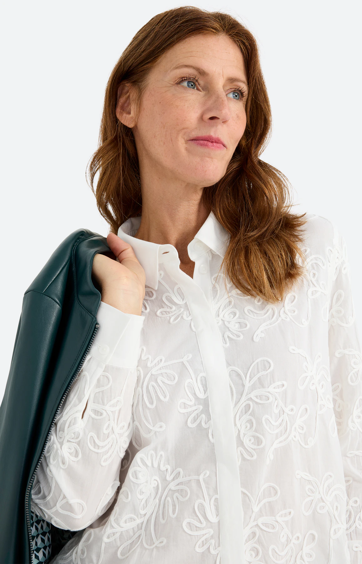 Blouse met tape-borduursel, wit