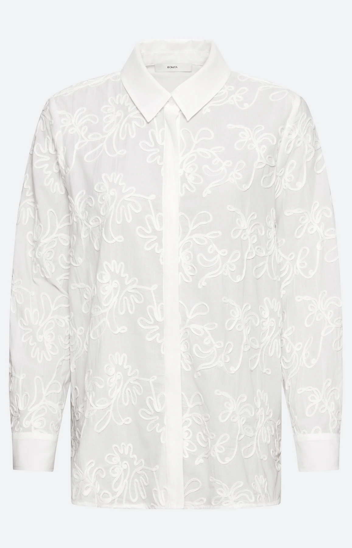 Blouse met tape-borduursel, wit