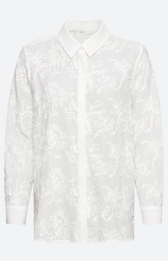 Blouse met tape-borduursel, wit
