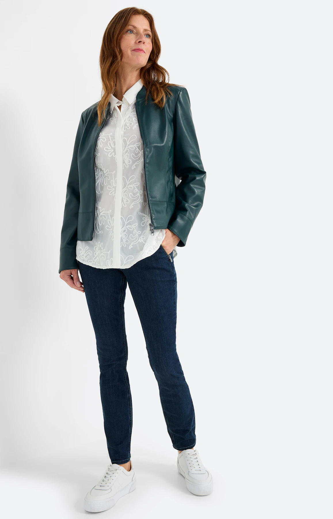Blouse met tape-borduursel, wit