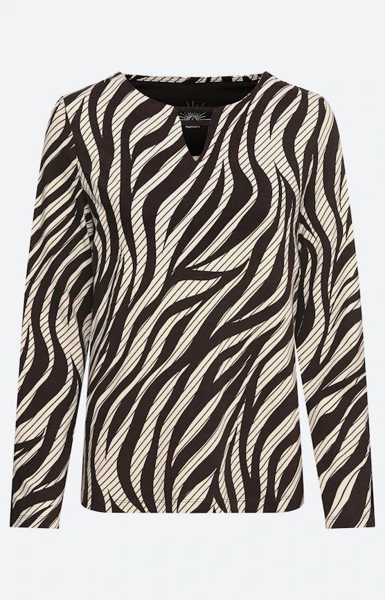 Shirt met zebramotief, bruin