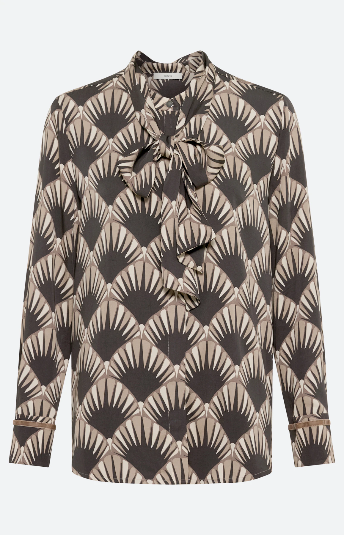 Blouse met kraagstrik, nude