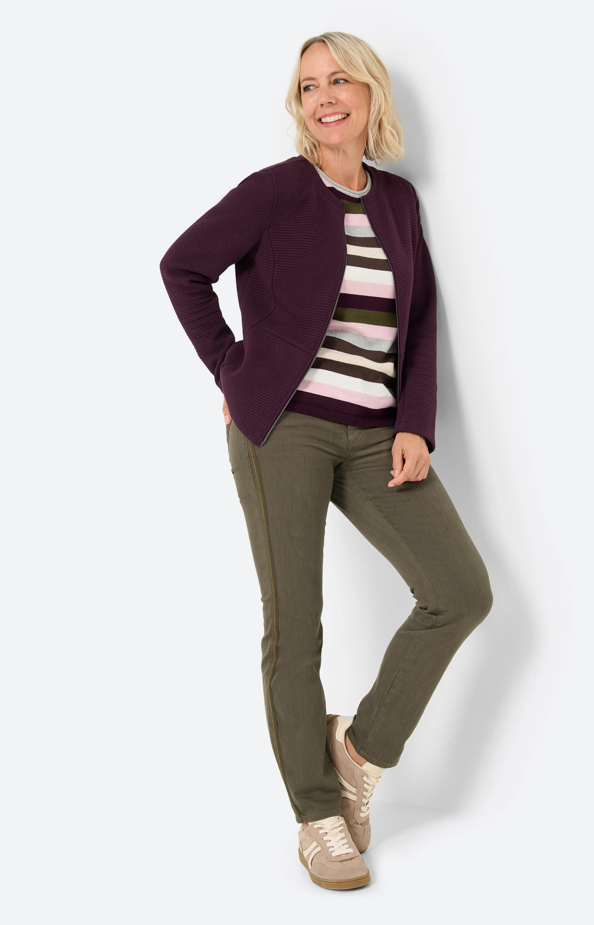 Blazer met structuur, aubergine