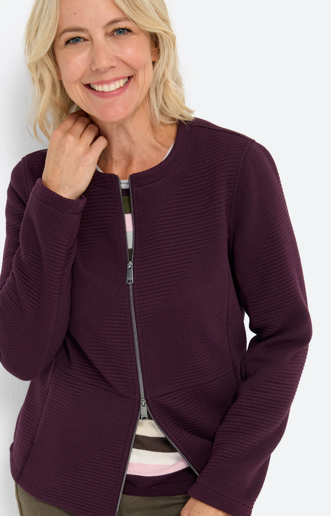 Blazer met structuur, aubergine