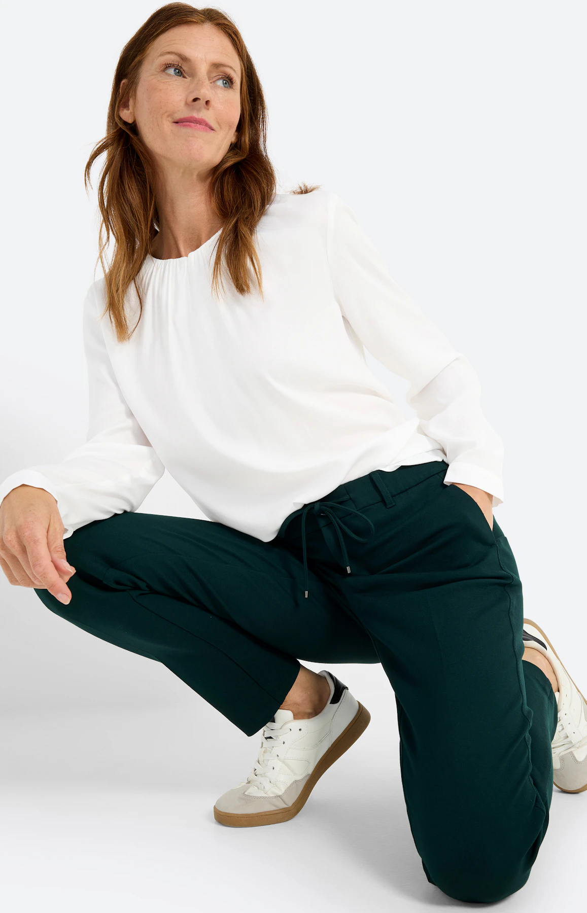 Broek van jersey 30 inch, groen